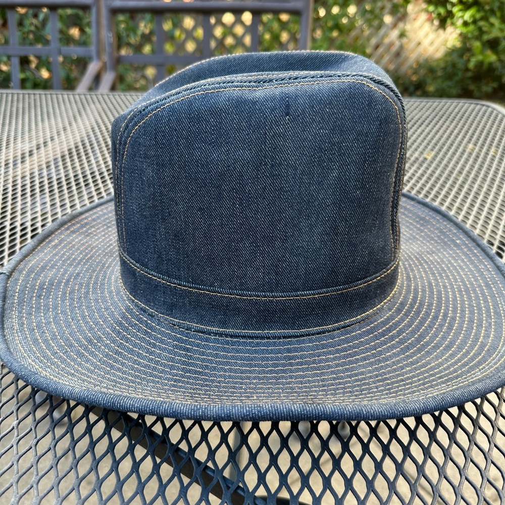 Classic Levi's Blue Denim Wide Brim Hat 7 3/8 - Picture 6 of 9